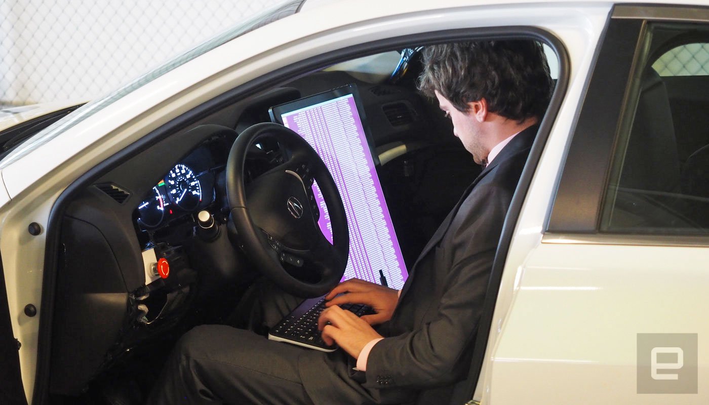 riding shotgun in a DIY self-riding car