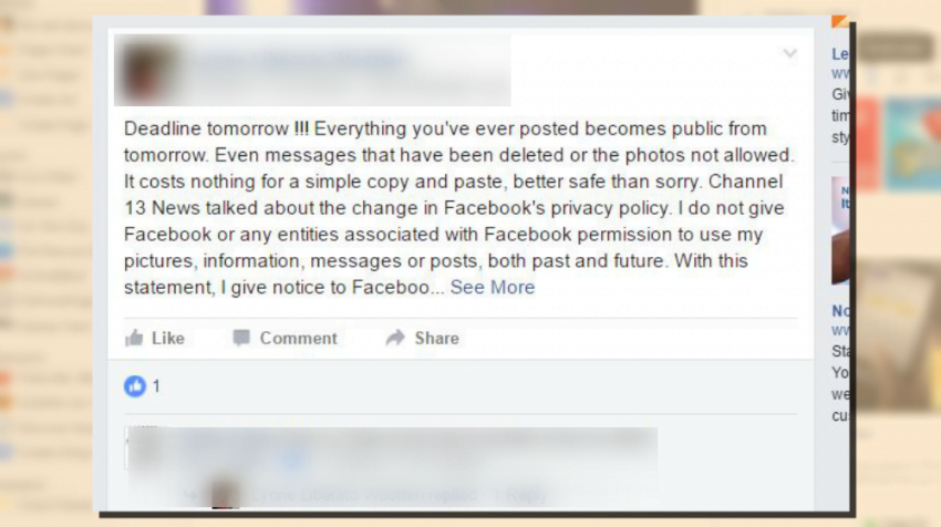 Don’t Be Fooled, Facebook Privacy Hoax is Again Making the Rounds