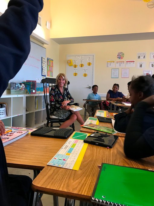 Education Secretary Betsy DeVos visits private, public schools